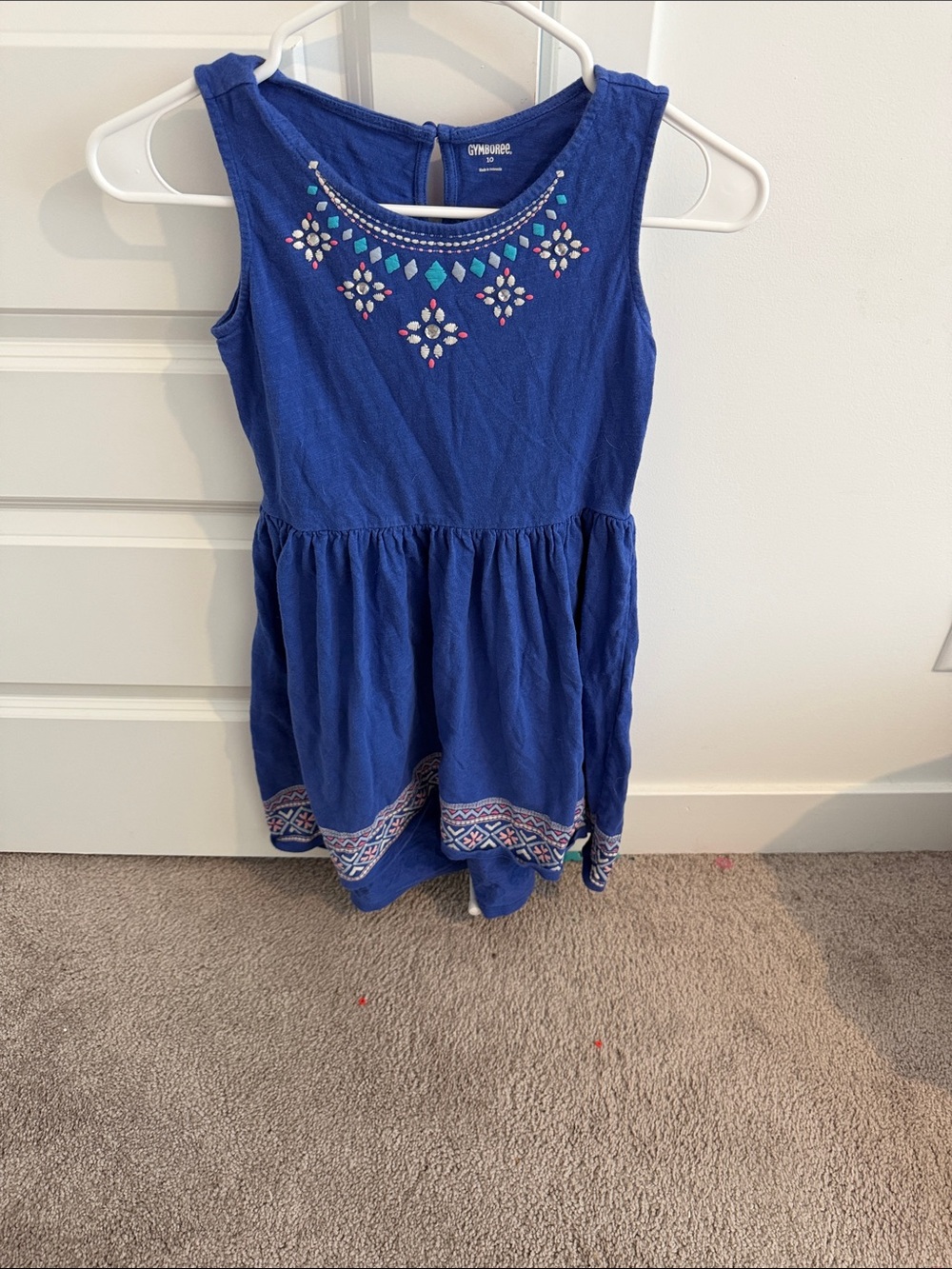 Gymboree Royal Blue Sleeveless Embroidered Girls Dress